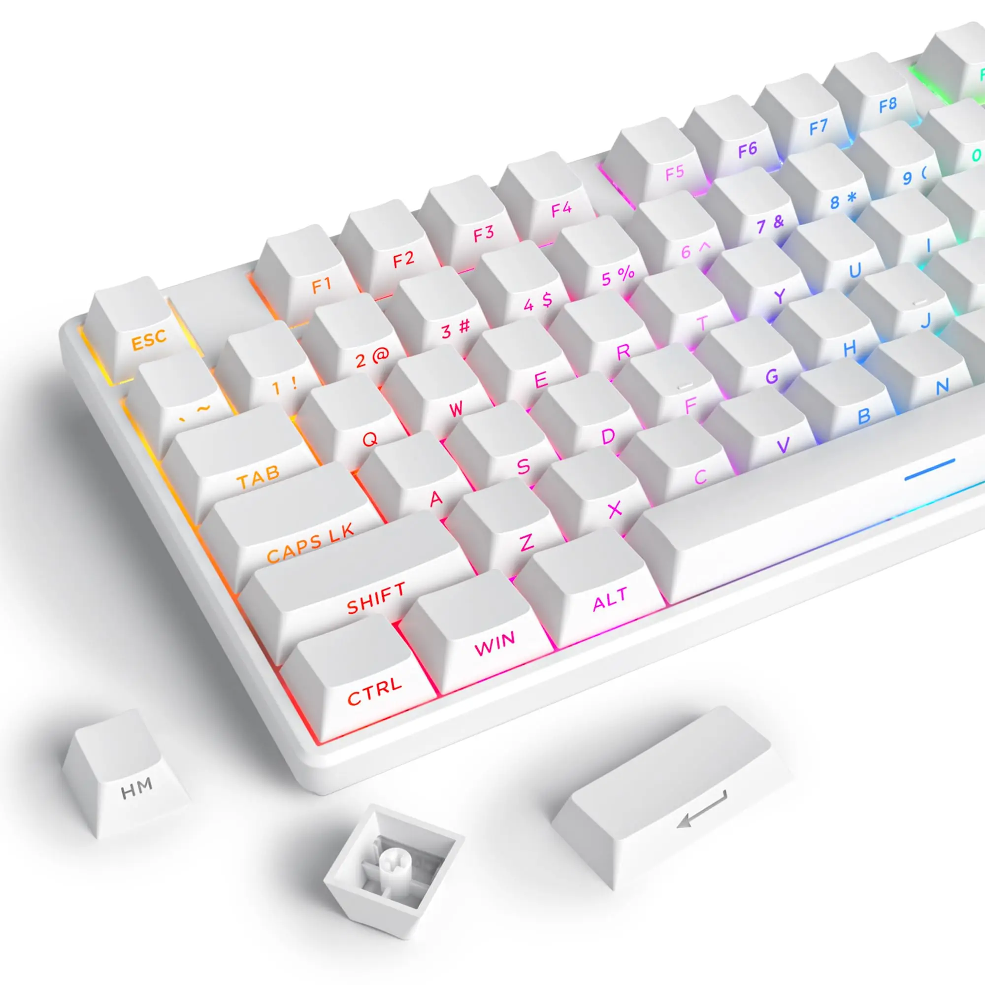 Keyboard Gaming Black - 134 キーダブルショット PBT キーキャップカスタム白黒サイドライト透光キーキャップチェリープロファイル MX スイッチ用ゲーミングキーボード