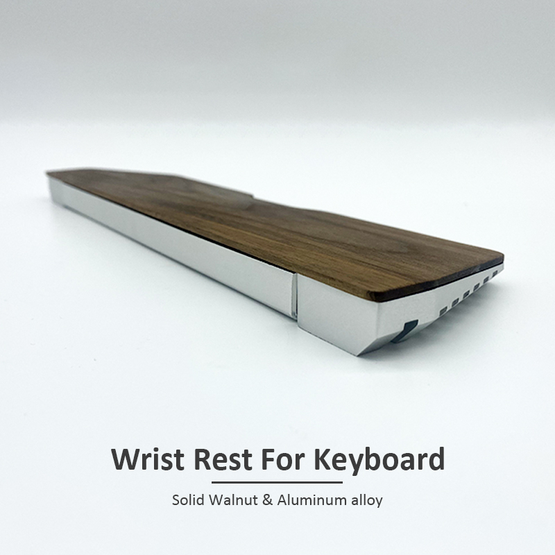 Wrist Rest Wood - Kashcy ソリッドウォールナットウッド & アルミニウム合金製パームレスト、人間工学に基づいたゲーミングメカニカルキーボード用リストサポートパッド