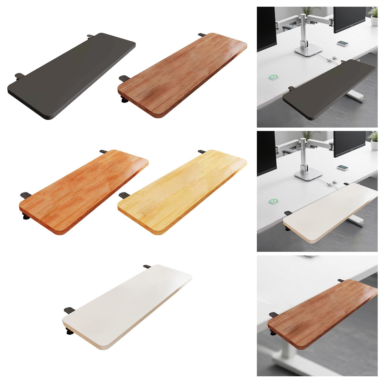 Wrist Rest Wood - デスクシェルフボード キーボードトレイ 人間工学に基づいた簡単な設置 ワークステーションオーガナイザー ホームオフィス アームレスト拡張