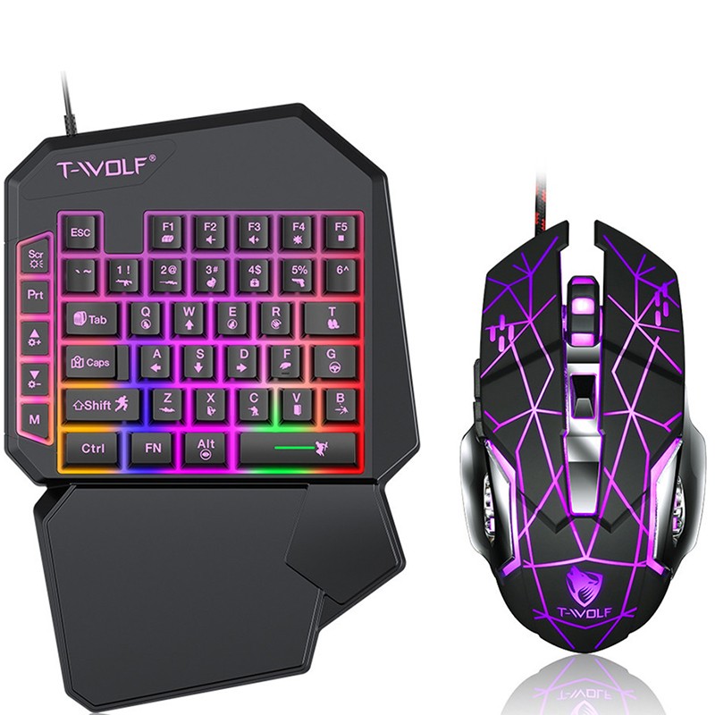 Gaming Keyboard And Mouse For Xbox - 2 in 1 ゲーミングキーボード＆マウスコンボ、RGBバックライト付き40キー有線キーパッド、人間工学に基づいたリストレスト付き、PC/PS4/Xboxゲーマー向けポータブル