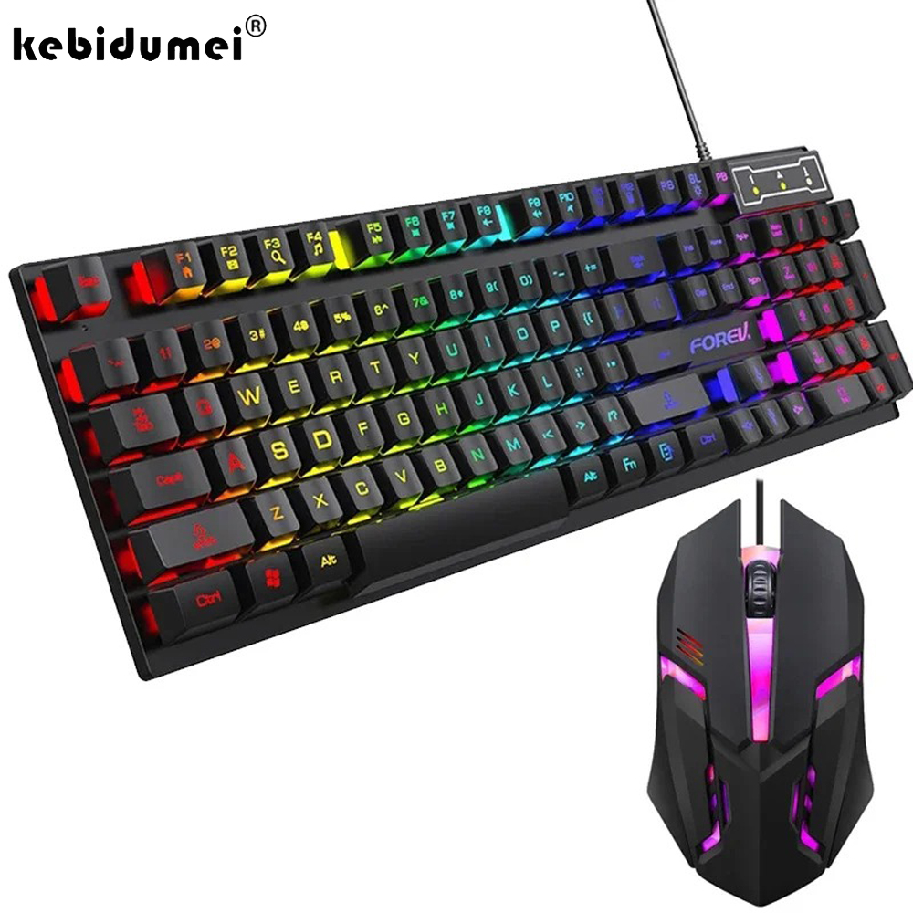 Gaming Keyboard And Mouse For Xbox - Kebidumei 104 キーバックライト付きメカニカルキーボード有線ゲーミングキーボード発光キーボードとマウスセットゲーマー PC ラップトップオフィス用