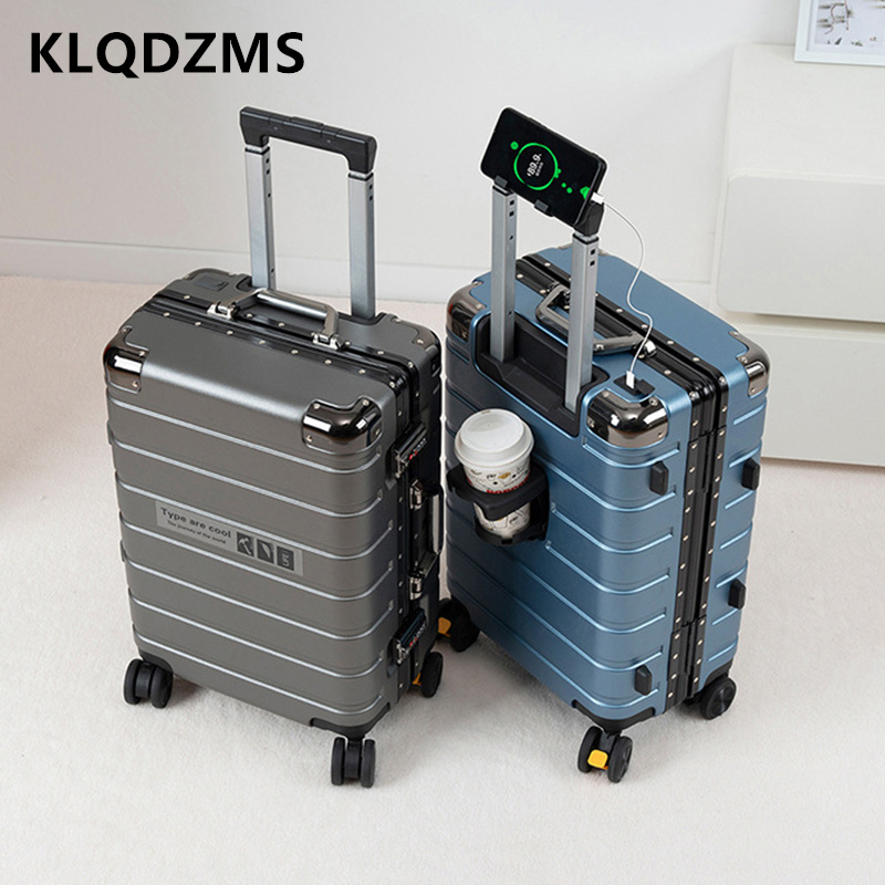 Aluminum Case 65 - KLQDZMS アルミフレームスーツケース大容量トロリーケース ABS + PC ボーディングボックス