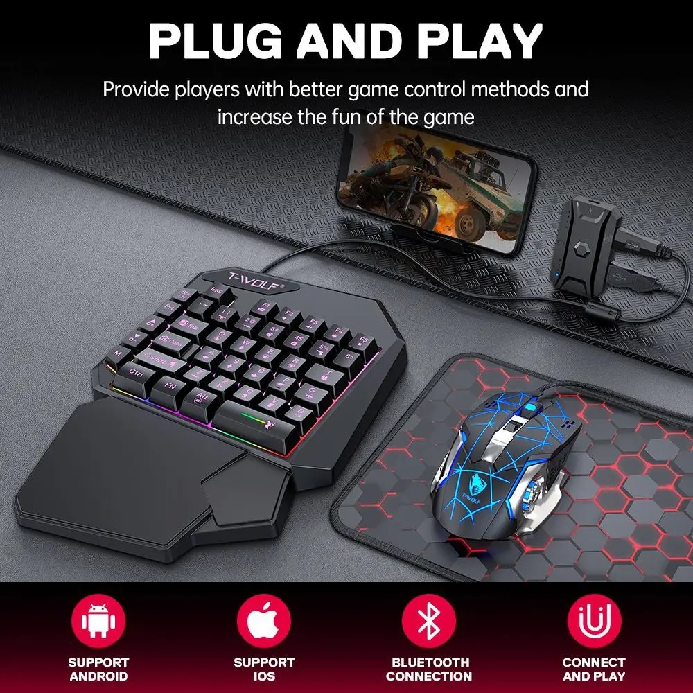 5 in 1 RGB ゲーミングキーボードマウスコンボ片手コ - Gaming Keyboard And Mouse For Xbox のレビューと価格