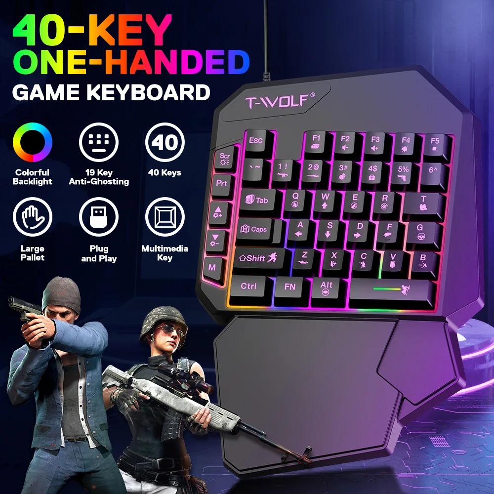 5 in 1 RGB ゲーミングキーボードマウスコンボ片手コ - Gaming Keyboard And Mouse For Xbox のレビューと価格