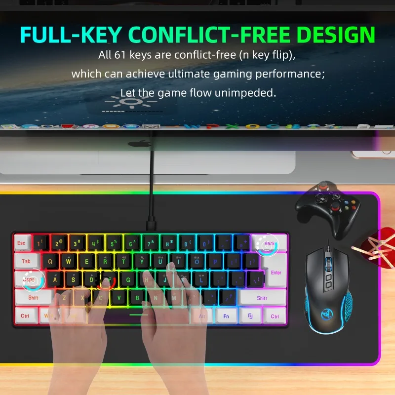 キーボードとマウス 60% コンピューターゲームコンボキット - Gaming Keyboard And Mouse For Xbox のレビューと価格