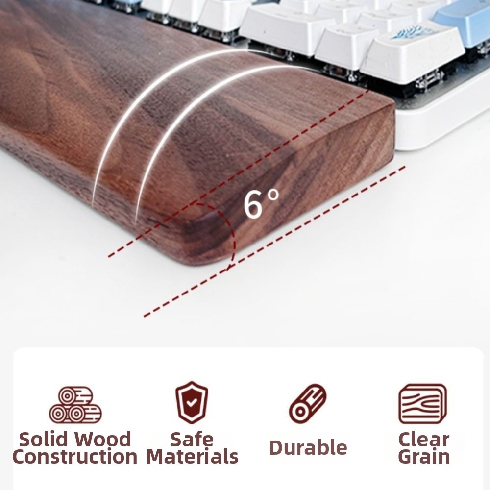 木製キーボードリストレスト人間工学に基づいた汚れ防止レストパ - Wrist Rest Wood のレビューと価格