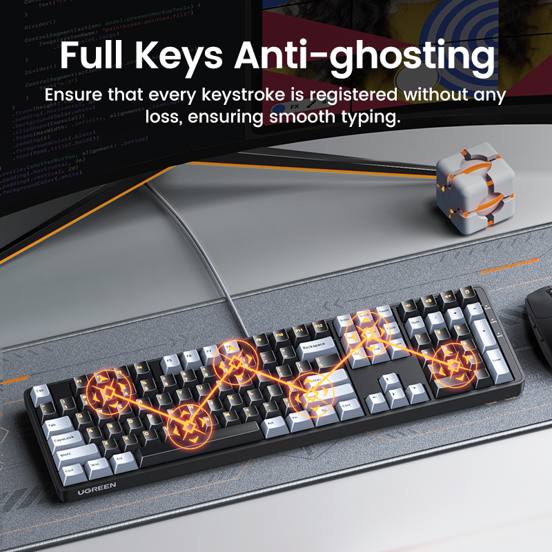 有線メカニカルキーボードUGREEN-108 pbt,赤いス - Keyboard Gaming Mac のレビューと価格