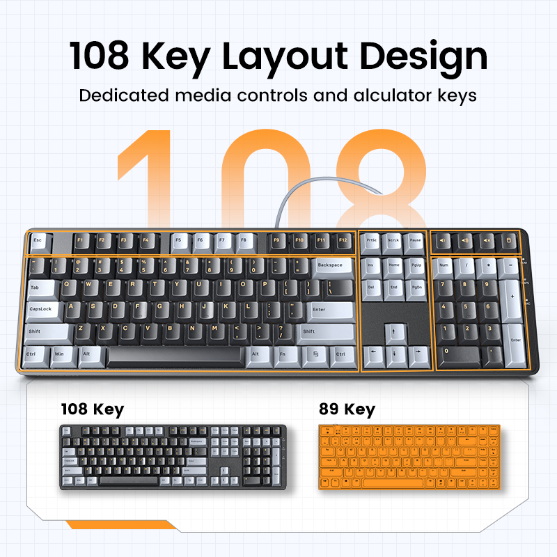 有線メカニカルキーボードUGREEN-108 pbt,赤いス - Keyboard Gaming Mac のレビューと価格