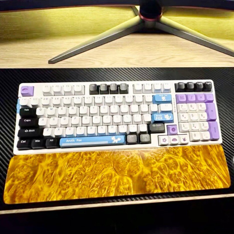 天然無垢材キーボードプラムレストゴールデンカンファー木製リス - Wrist Rest Wood のレビューと価格