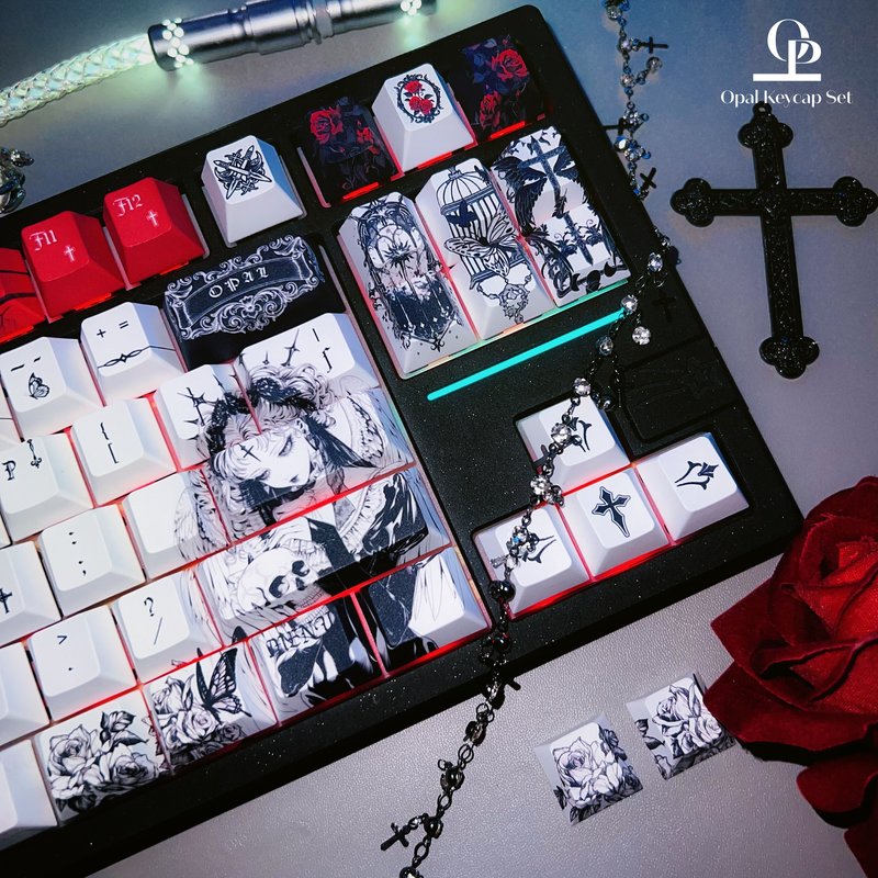 黒白テーマキーキャップ PBT 5 面熱昇華メカニカルキーボ - Keyboard Gaming Black のレビューと価格