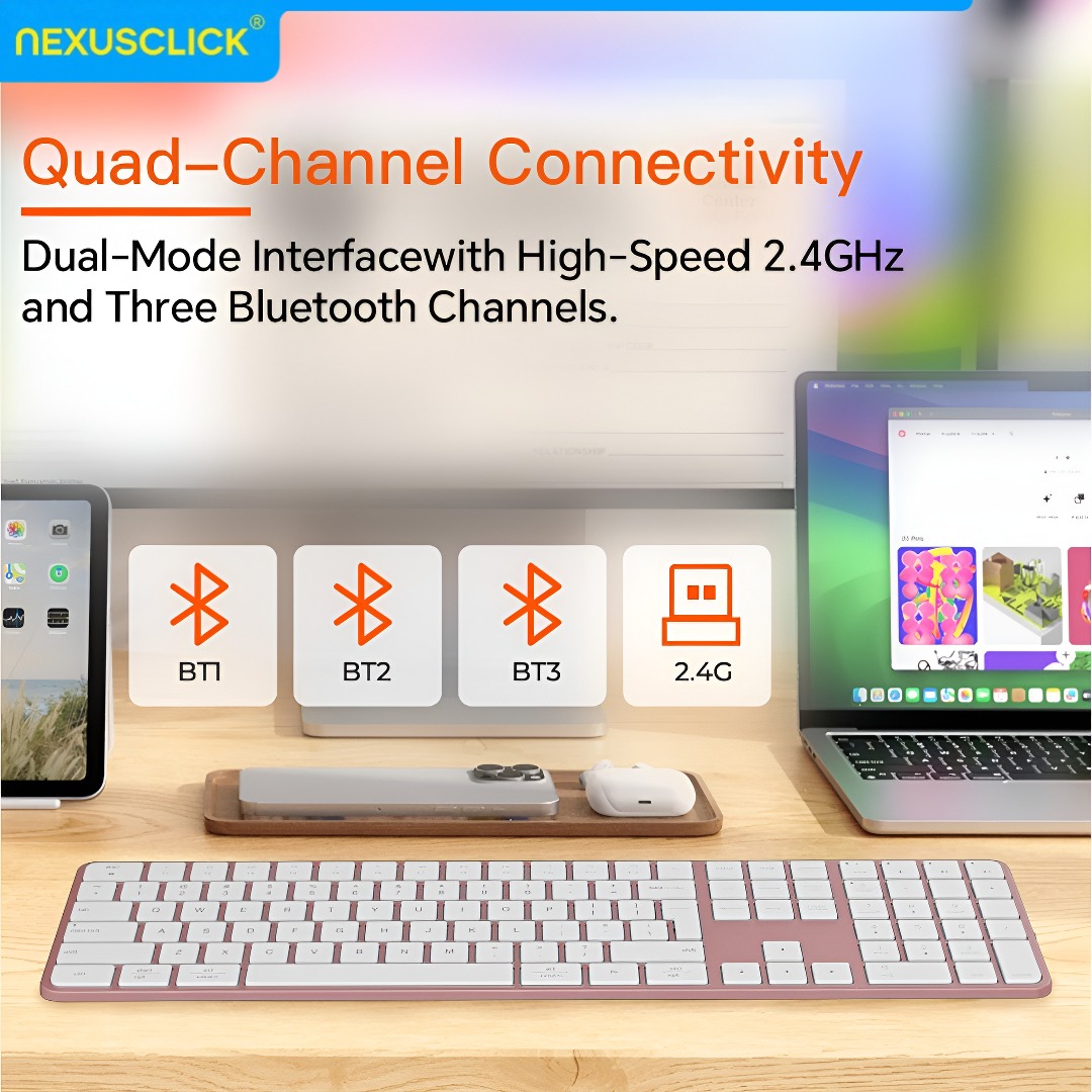 NexusClick 充電式ワイヤレスキーボード・マウスコン - Keyboard Gaming Mac のレビューと価格