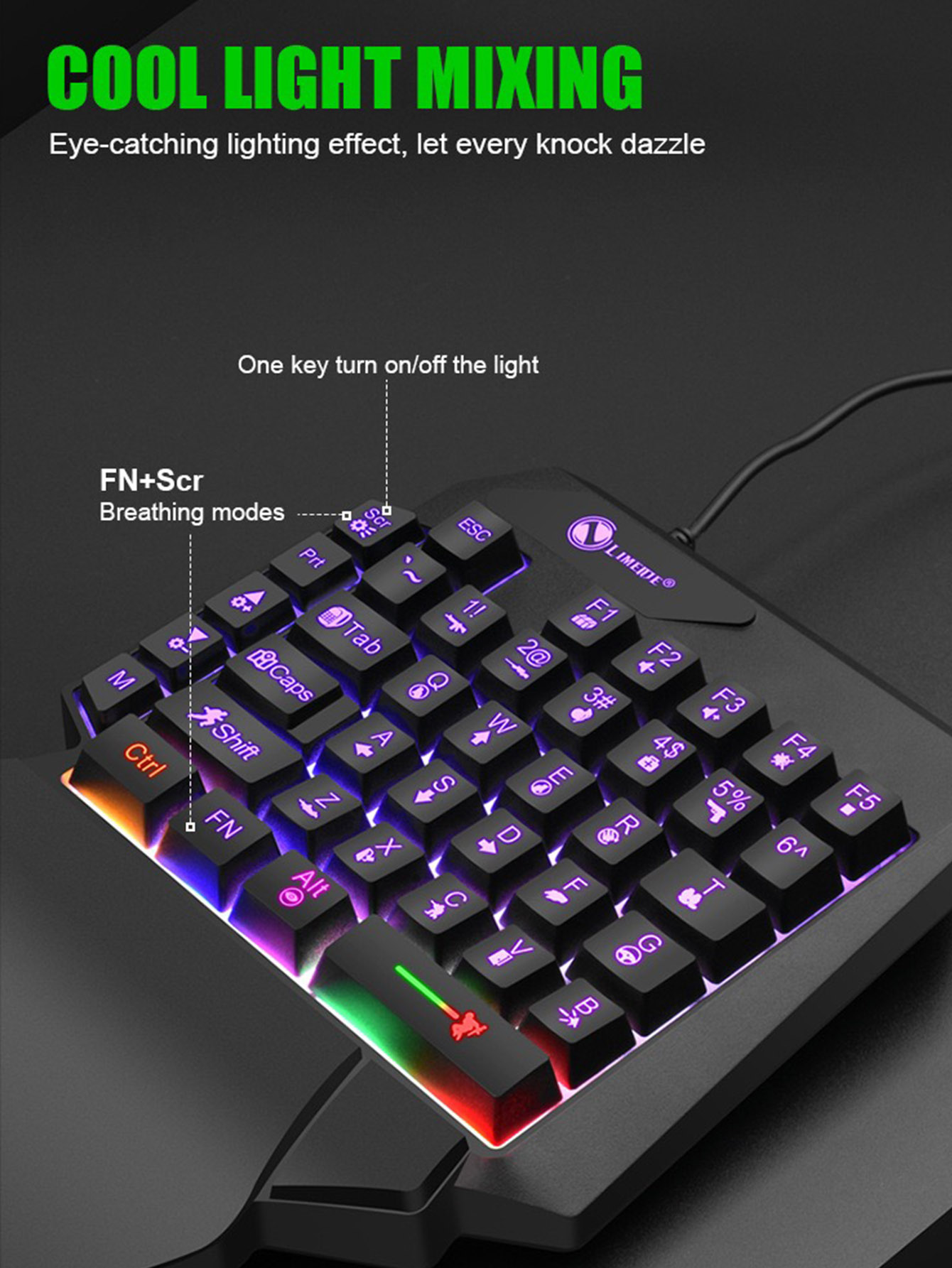 メカニカル片手ライトゲーミング有線キーボード、ラジウム刻印文 - Gaming Keyboard And Mouse For Xbox のレビューと価格