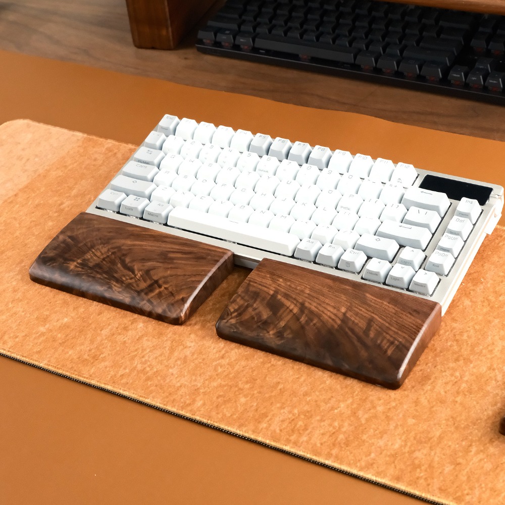 ブラックウォールナット製分割型手首置き、金色模様入り無垢材、 - Wrist Rest Wood のレビューと価格