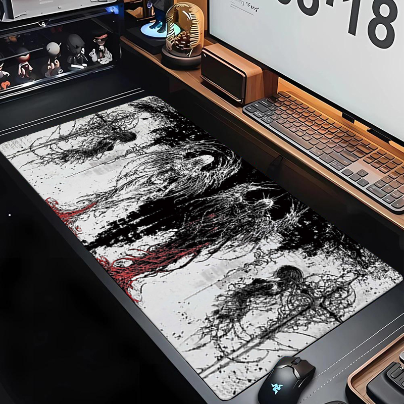 ダークエンジェルアートデザイン大型サイズ滑り止めゴム製マウス - Keyboard Gaming Black のレビューと価格