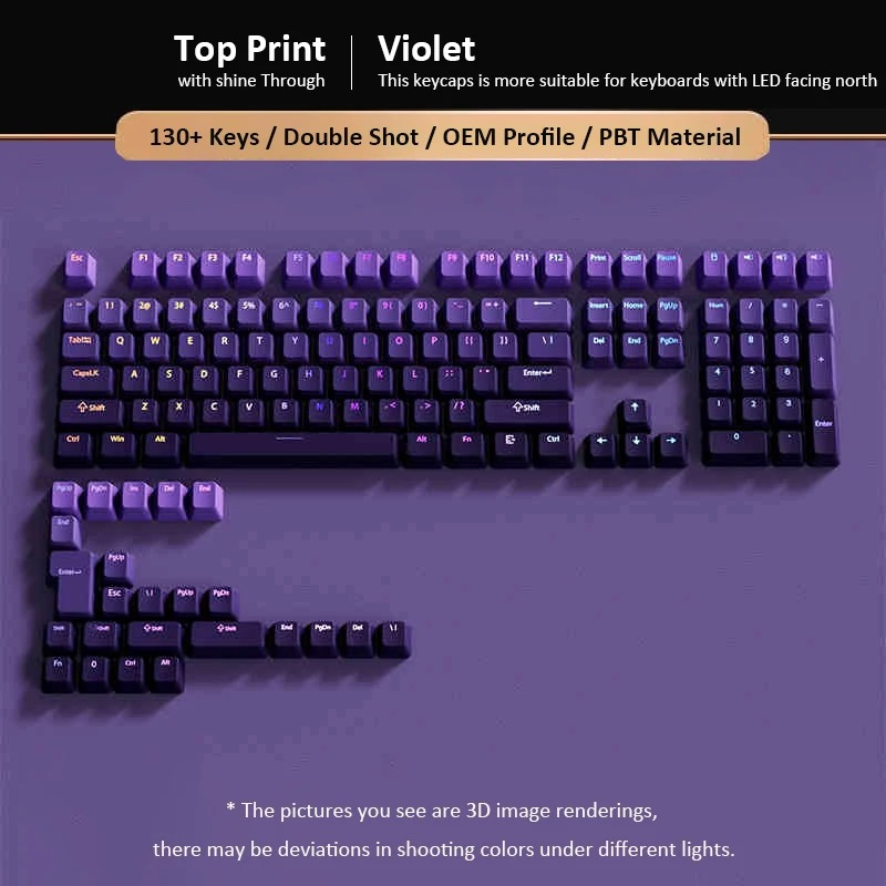 カスタムグラデーションバイオレットOEMプロファイルトップラ - Gaming Keyboard Top のレビューと価格
