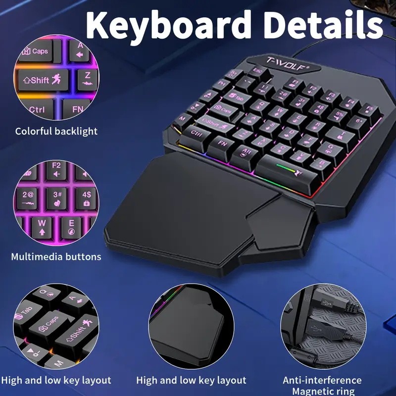 2 in 1 ゲーミングキーボード＆マウスコンボ、RGBバッ - Gaming Keyboard And Mouse For Xbox のレビューと価格