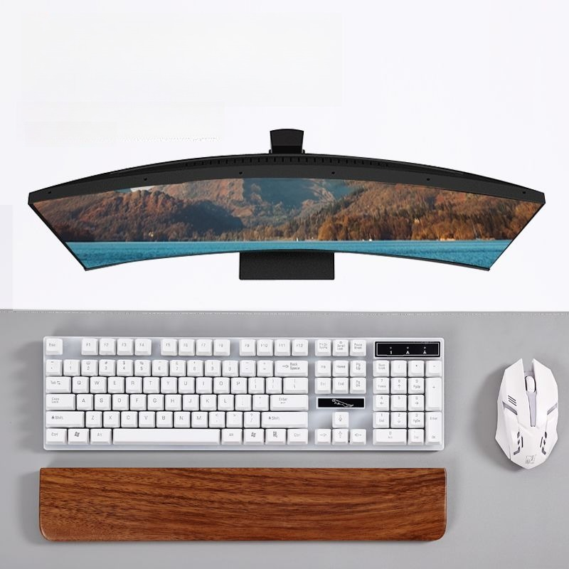 無垢材キーボードパームレストマウスパッド手首サポートゲーミン - Wrist Rest Wood のレビューと価格