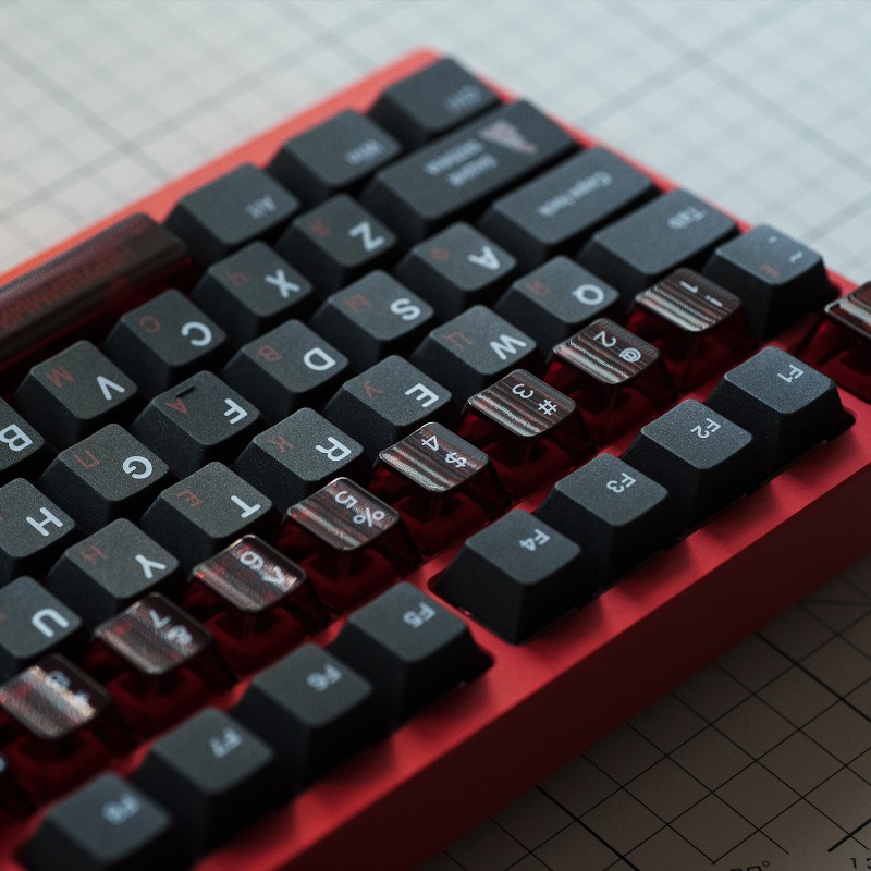 ソビエトブラックテーマキーキャップセット PBT PC 半透 - Keyboard Gaming Black のレビューと価格